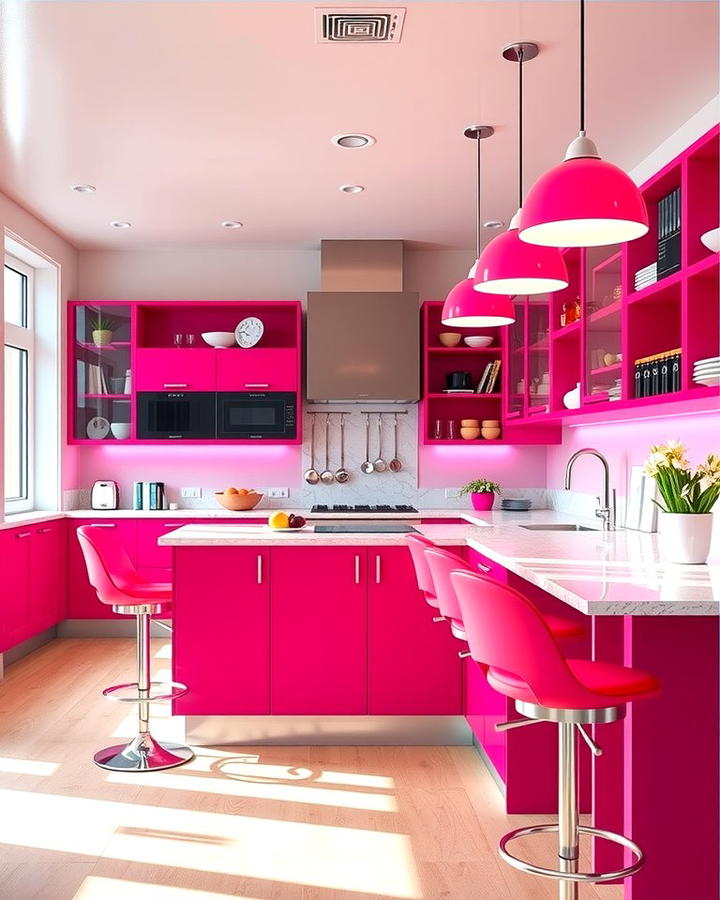 Hot Pink Accents - 30 Pink Kitchen Ideas