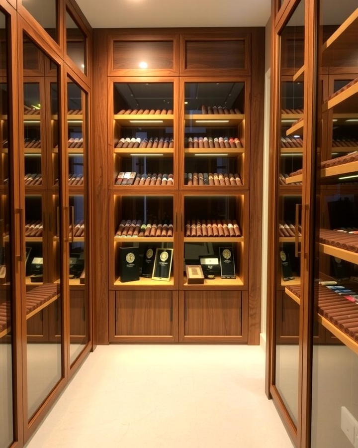 Humidor Wall Display - 30 Cigar Room Ideas