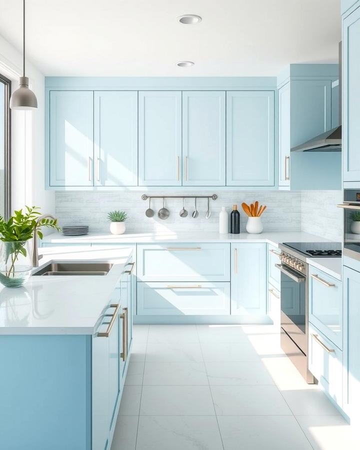 Ice Blue Countertops for a Fresh and Clean Look - 30 kitchens with blue countertops