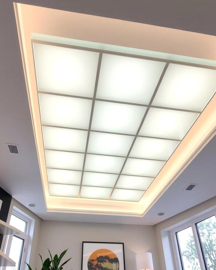 Illuminated Glass Panels - 25 Reverse Tray Ceiling Ideas