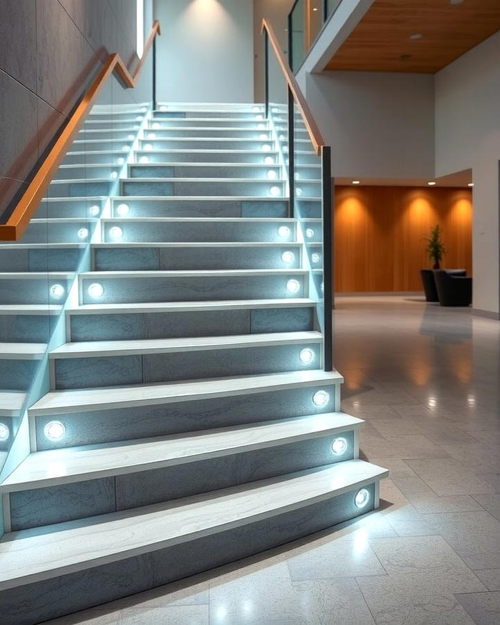 In Floor Lighting Beside Stairs - 25 Staircase Lighting Ideas