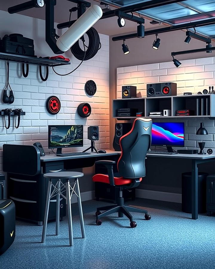 Including Gaming Desks and Ergonomic Chairs - 30 Garage Game Room Ideas