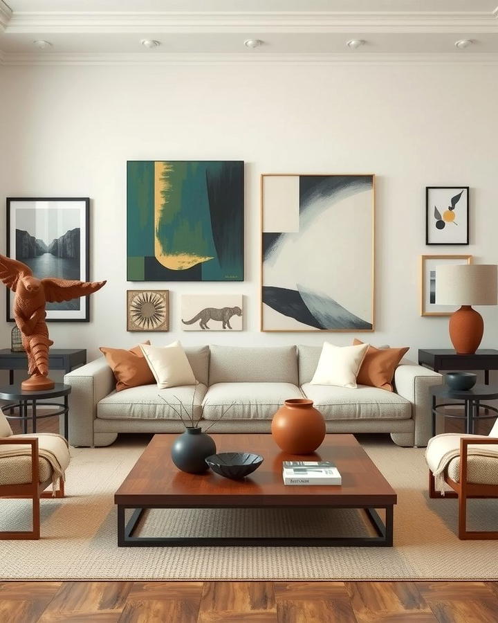 Incorporate Artistic Elements - 25 Simple Living Room Ideas