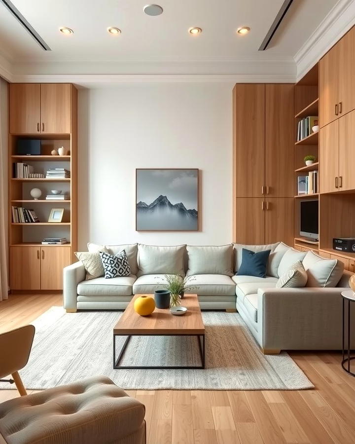 Incorporate Built In Storage - 25 Simple Living Room Ideas