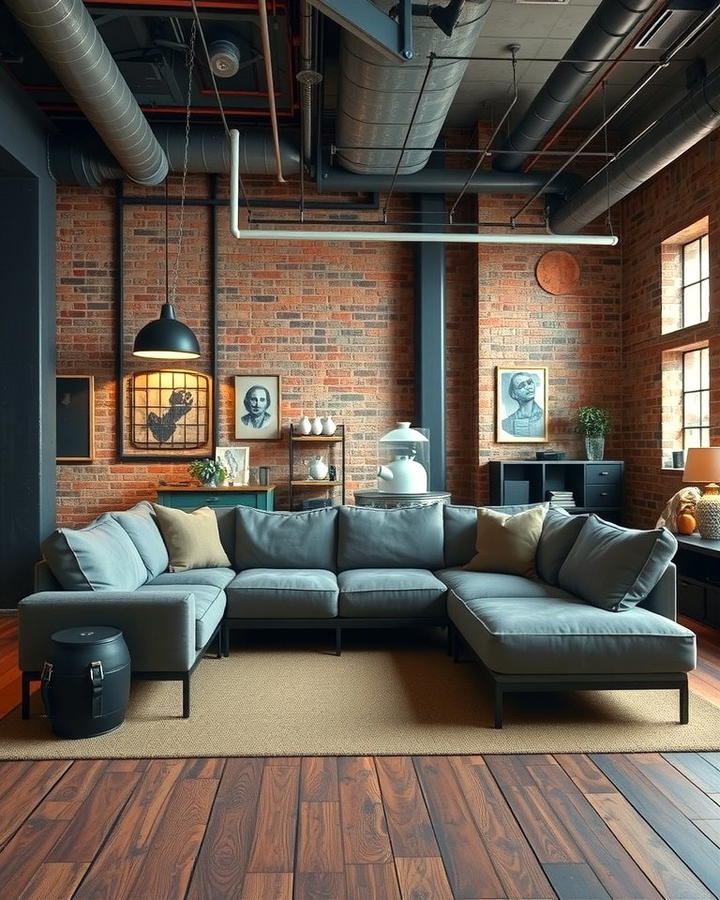 Incorporate Industrial Design Elements - 30 Grey Couch Living Room Ideas