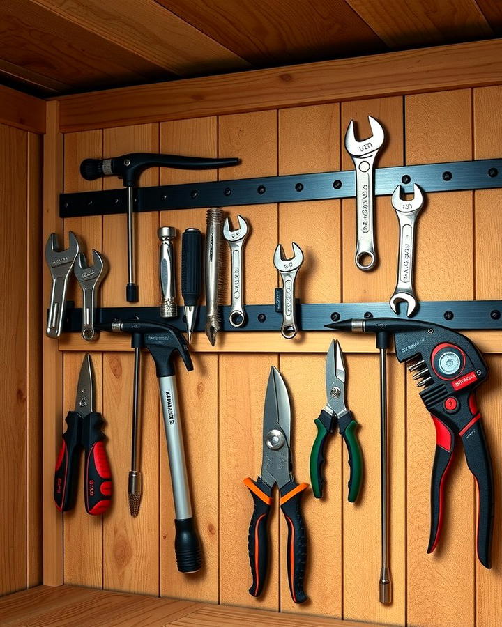 Incorporate Magnetic Tool Strips - 25 Shed Organization Ideas