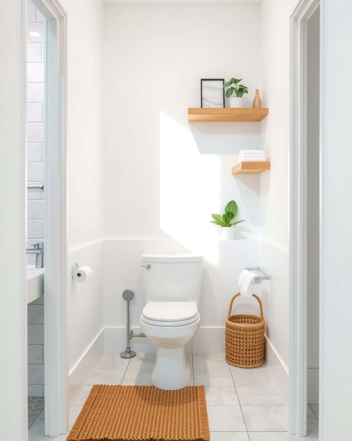 Incorporate Natural Elements - 30 Small White Bathroom Ideas