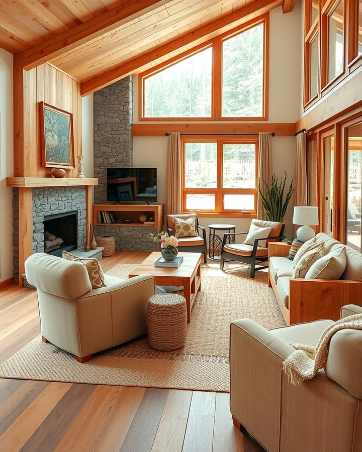 Incorporate Natural Wood Elements - 25 Organic Modern Living Room Design Ideas