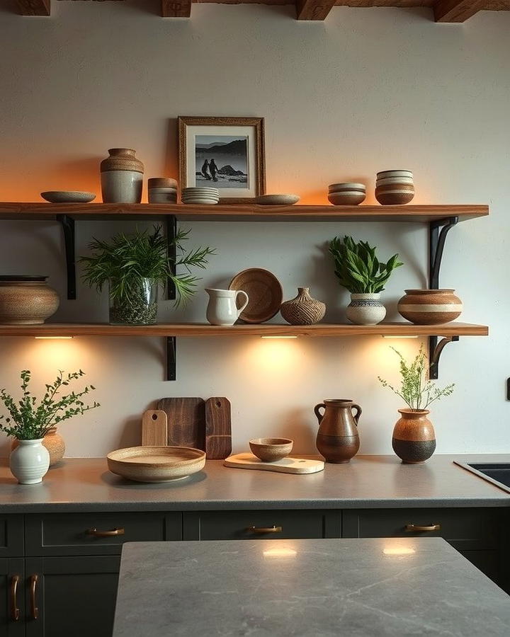 Incorporate Open Shelving - 30 Wabi Sabi Interior Design Ideas