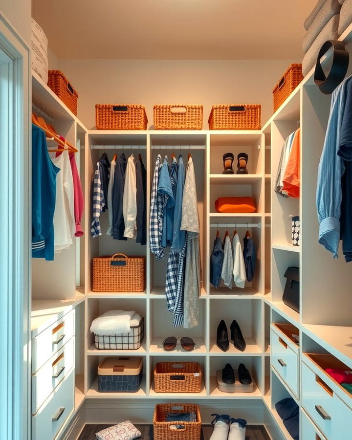 Incorporate Open Shelving for Easy Access - 25 Small Dressing Room Ideas