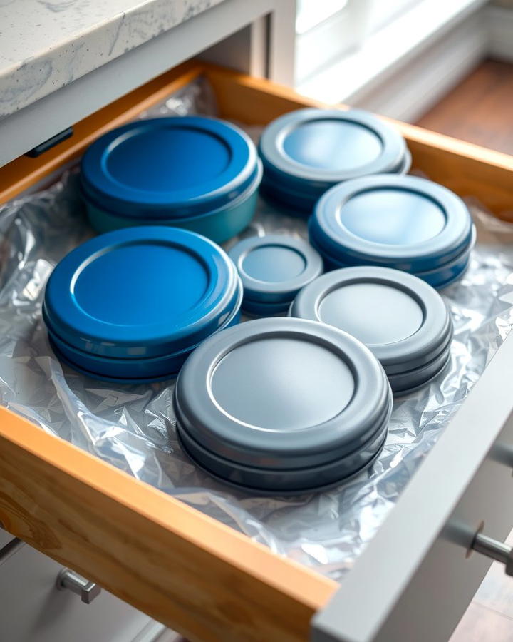 Incorporate Transparent Drawer Liners - 25 Tupperware Organization Ideas