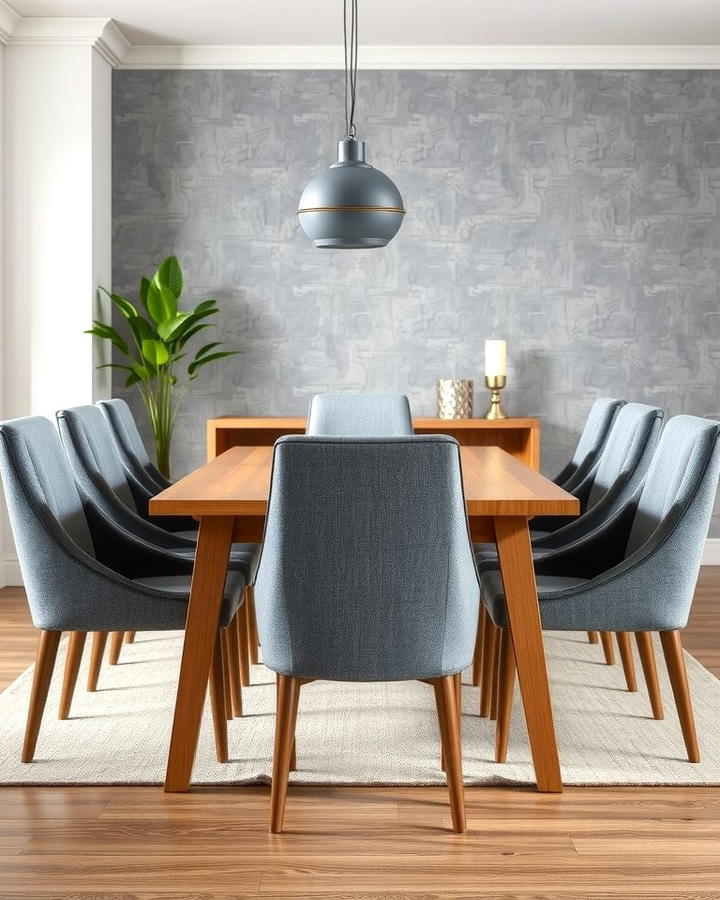 Incorporating Gray Upholstered Chairs - 30 Gray Dining Room Ideas