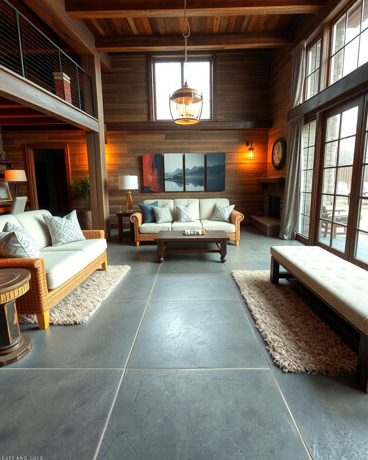 Incorporating Radiant Heating for Comfort - 25 Rustic Concrete Floor Living Room Ideas