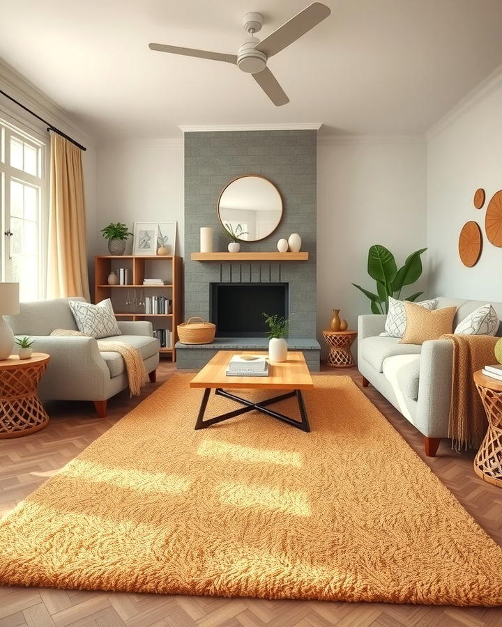 Incorporating Tan Rugs for Warmth - 25 Tan Living Room Ideas