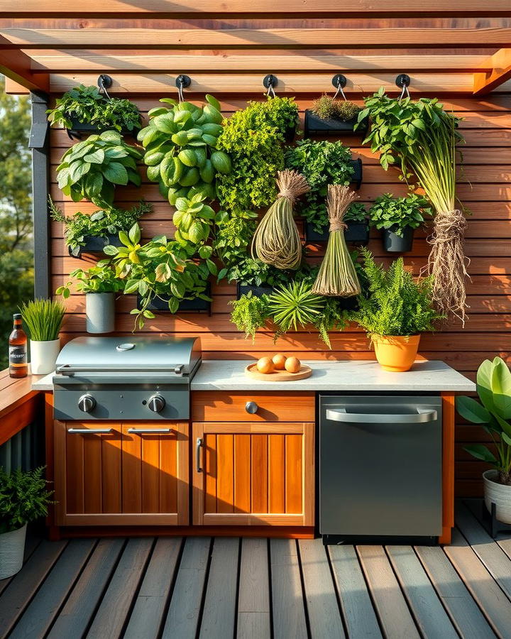 Incorporating Vertical Gardens - 25 Outdoor Kitchen on Deck