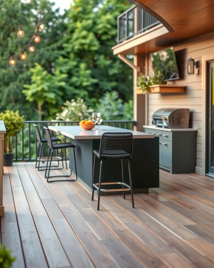 Incorporating a Bar Island - 25 Outdoor Kitchen on Deck