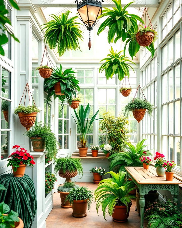 Indoor Greenery and Ferns - 25 Victorian Sunroom Ideas