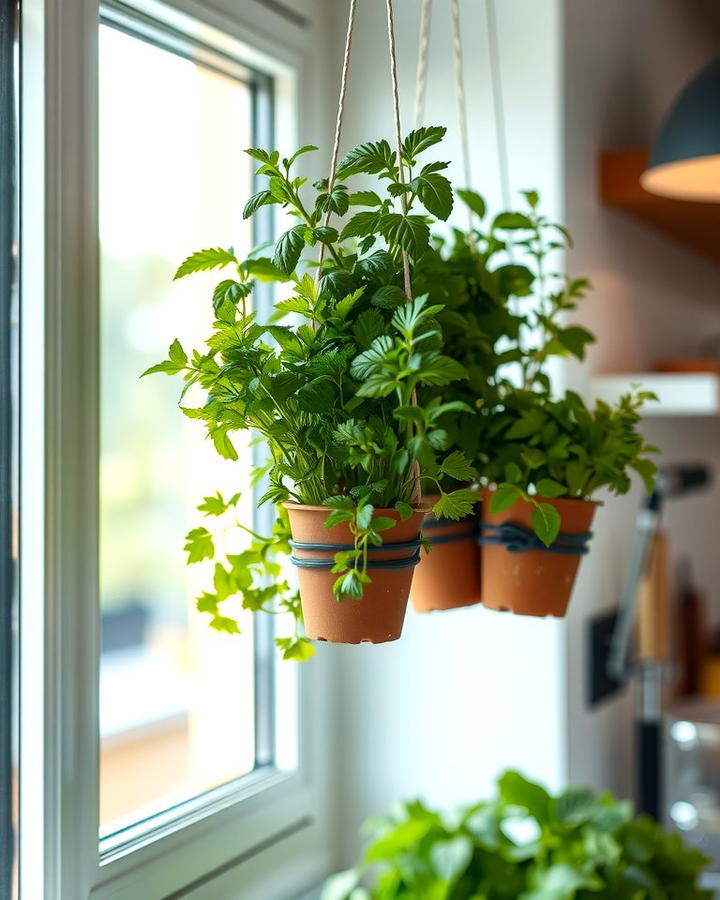 Indoor Hanging Herb Garden - 25 Potted Plant Arrangement Ideas