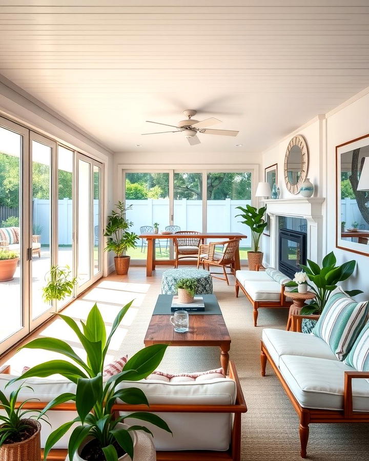 Indoor Outdoor Flow - 30 Hamptons Living Room Ideas