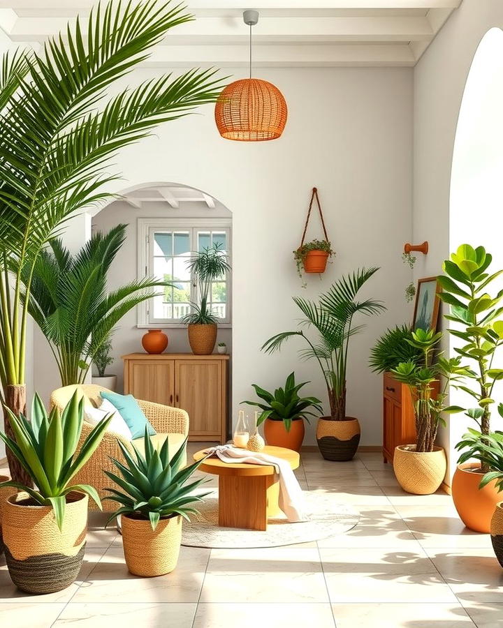 Indoor Plants and Greenery - 25 Spanish Style Living Room Ideas