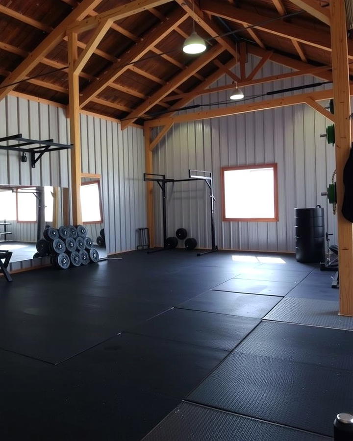 Indoor Workout Space - 25 Pole Barn Interior Ideas