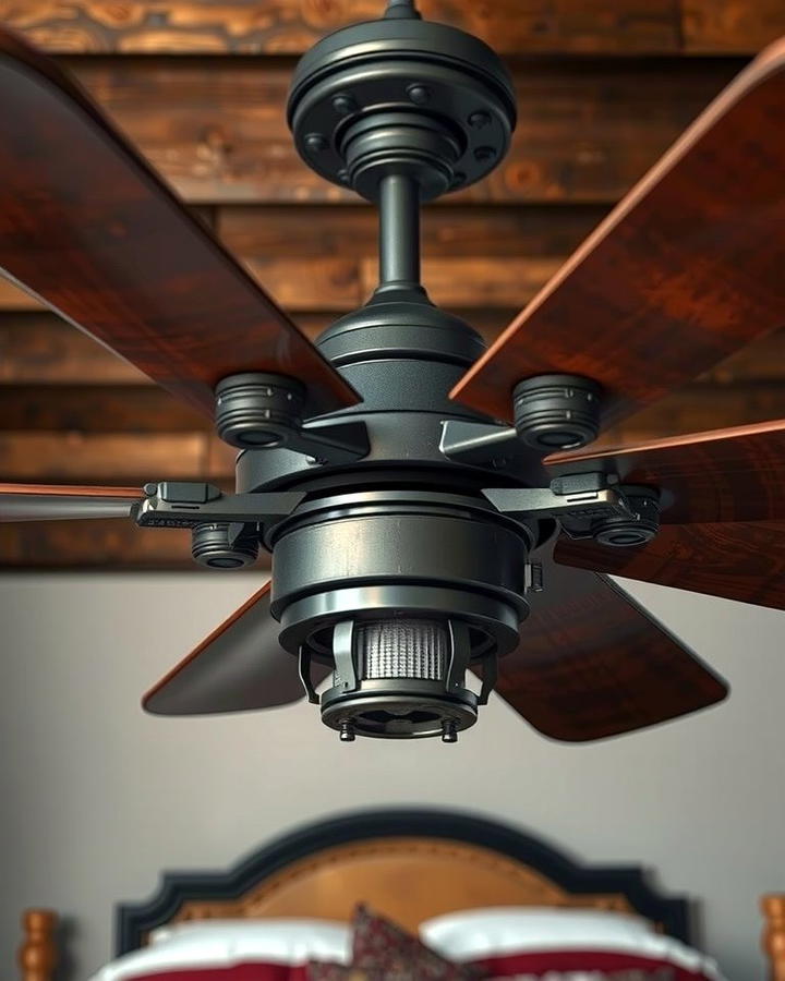 Industrial Ceiling Fans - 25 Steampunk Bedroom Ideas