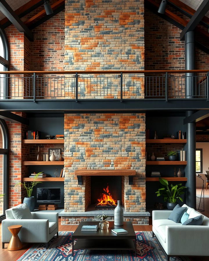 Industrial Chic Design - 25 Two-story Fireplace Ideas