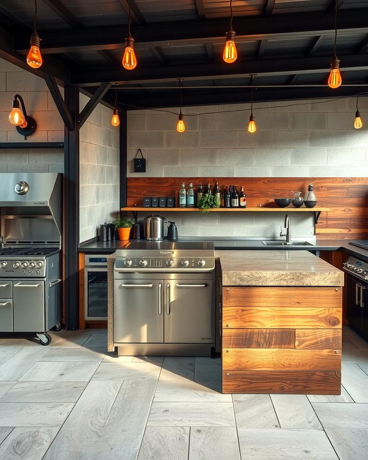 Industrial Chic Design - 30 Pool House With Outdoor Kitchen Ideas