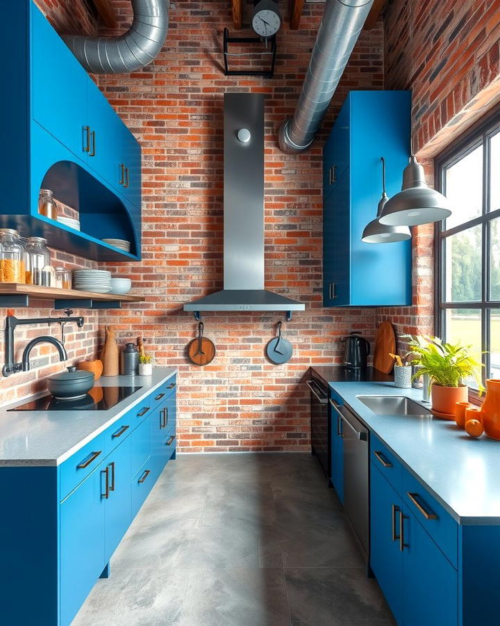 Industrial Chic Look - 30 kitchens with blue countertops