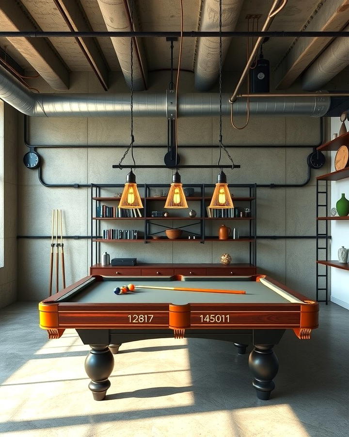 Industrial Chic Pool Table Room - 25 Pool Table Room Ideas