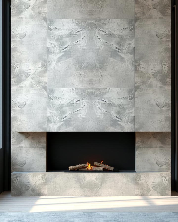 Industrial Concrete Finish - 30 Fireplace Wall Ideas