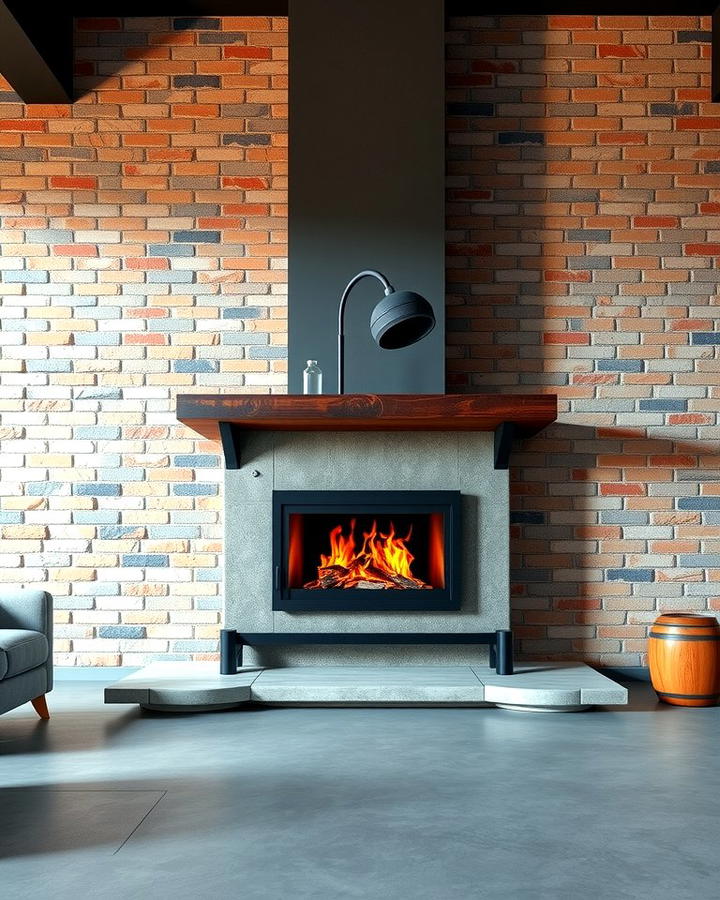 Industrial Edge with Metal Finishes - 25 Off-center Fireplace Ideas