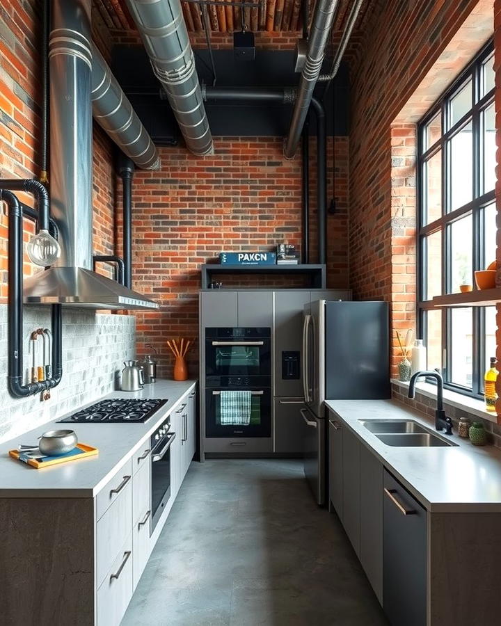 Industrial Inspired Design - 30 Parallel Modular Kitchen Design Ideas