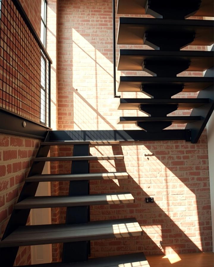 Industrial Inspired Steel Steps - 30 Open Staircase Ideas