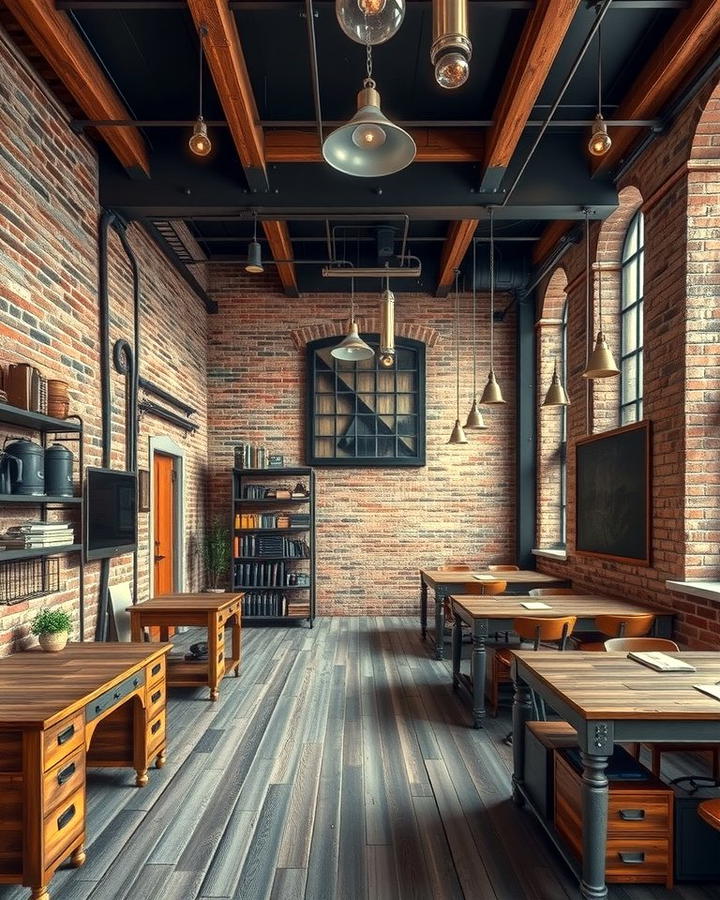 Industrial Inspired Workspace 2 - 30 Home Office Ideas for Him