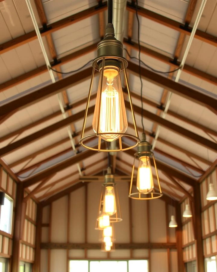 Industrial Lighting Fixtures - 25 Pole Barn Interior Ideas