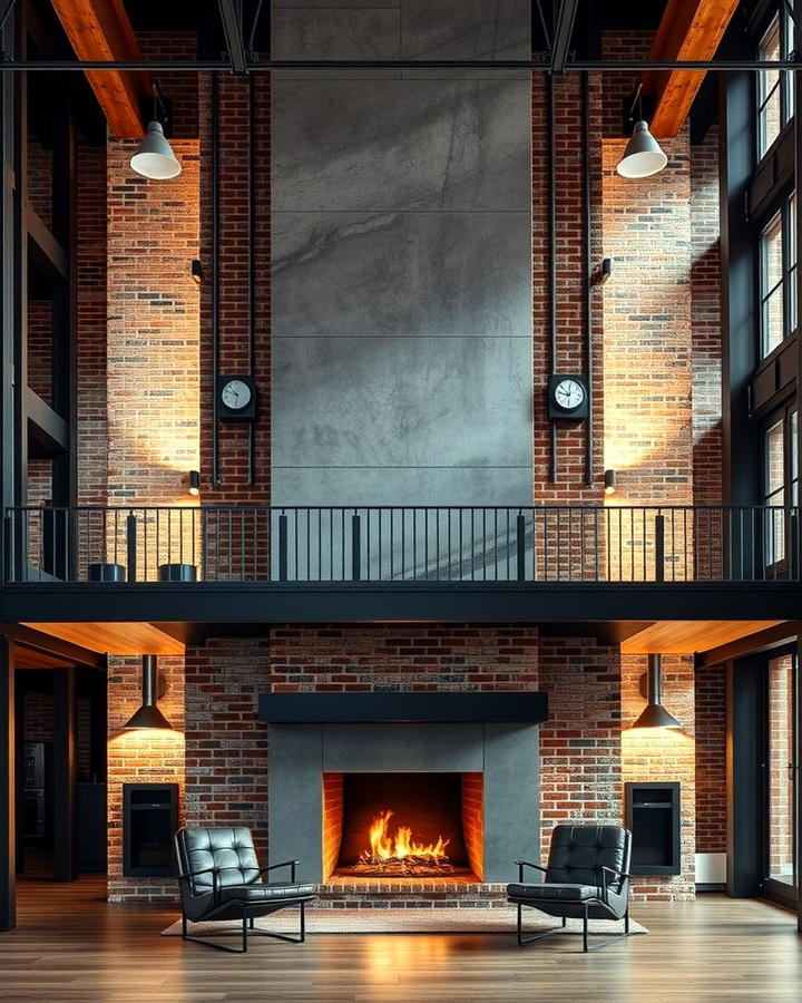 Industrial Loft Appeal - 25 Two-story Fireplace Ideas