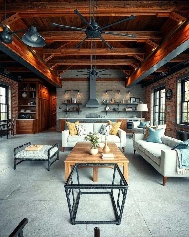 Industrial Meets Rustic Charm - 25 Rustic Concrete Floor Living Room Ideas