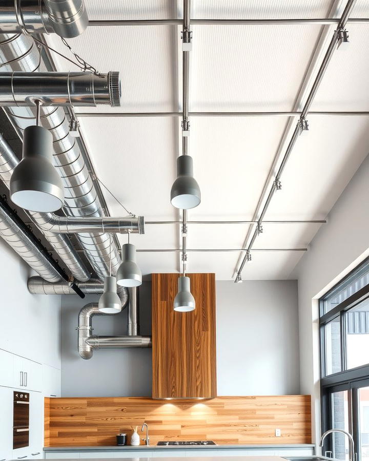 Industrial Metal Fixtures for a Modern Edge - 25 Vaulted Ceiling Kitchen Ideas