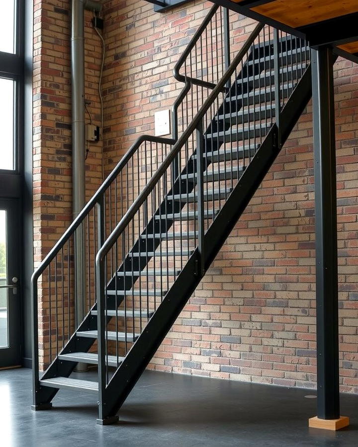 Industrial Metal Stairs - 30 Open Staircase Ideas