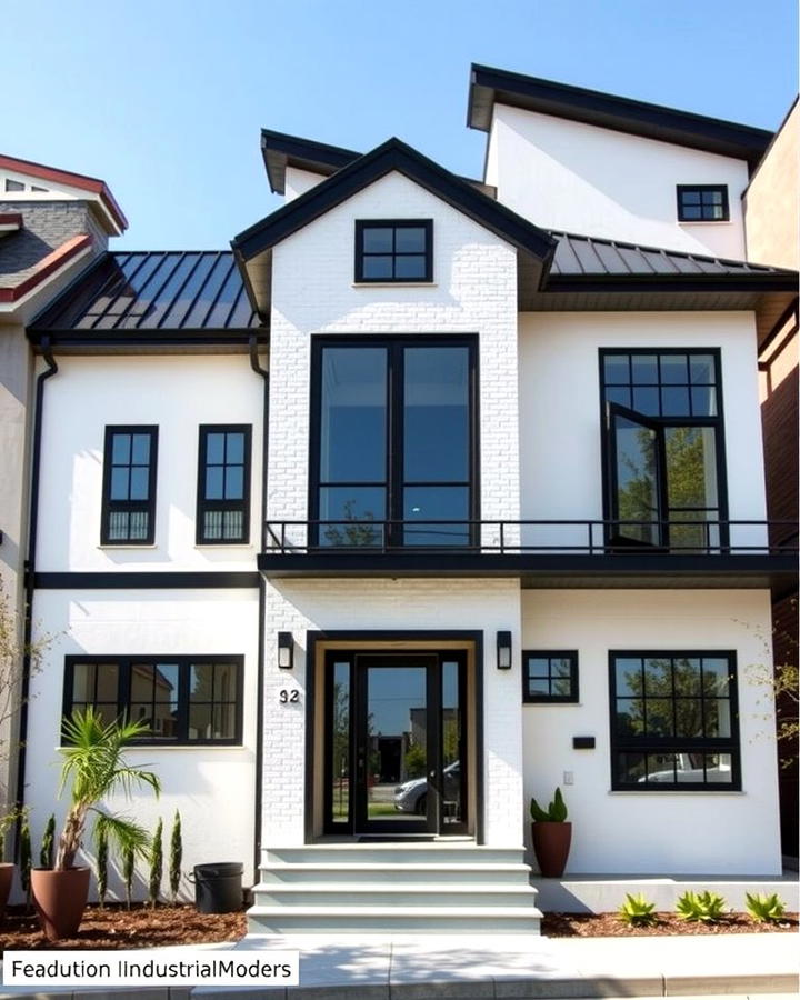 Industrial Modern Fusion - 25 White Exterior Home with a Black Roof Ideas