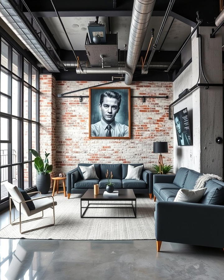 Industrial Monochromatic Style - 25 Monochromatic Living Room Ideas