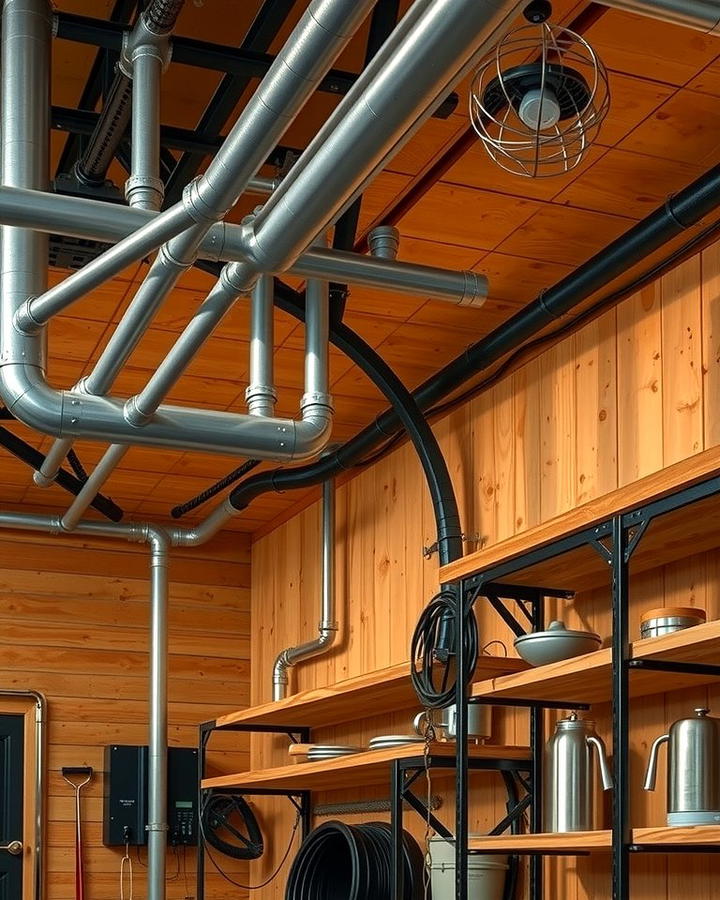 Industrial Pipe Shelving - 25 Rustic Garage Ideas