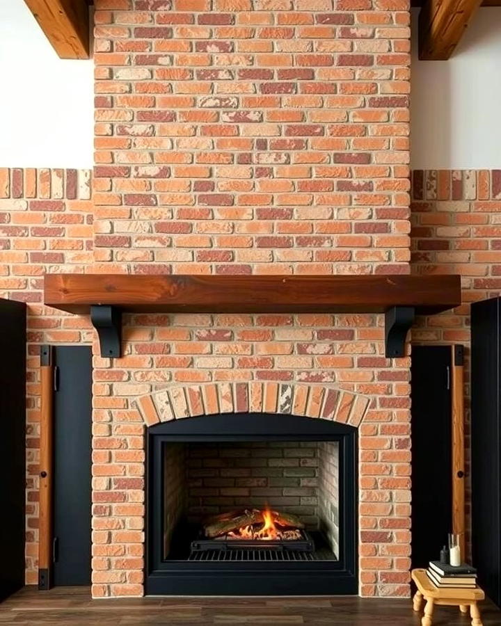 Industrial Rustic Fusion - 25 Rustic Brick Fireplace Ideas