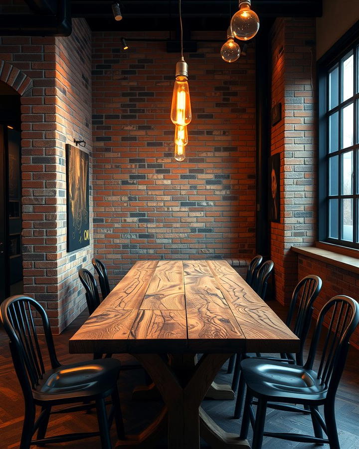 Industrial Style Dining Space - 25 Modern Dining Room Ideas