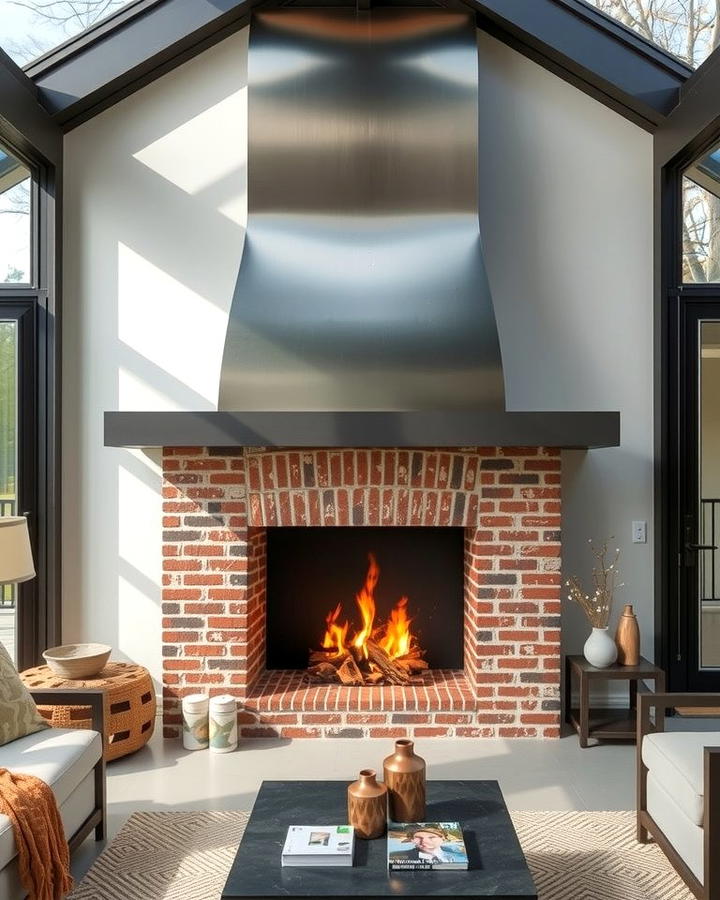 Industrial Style Fireplace - 25 Sunroom With Fireplace Ideas