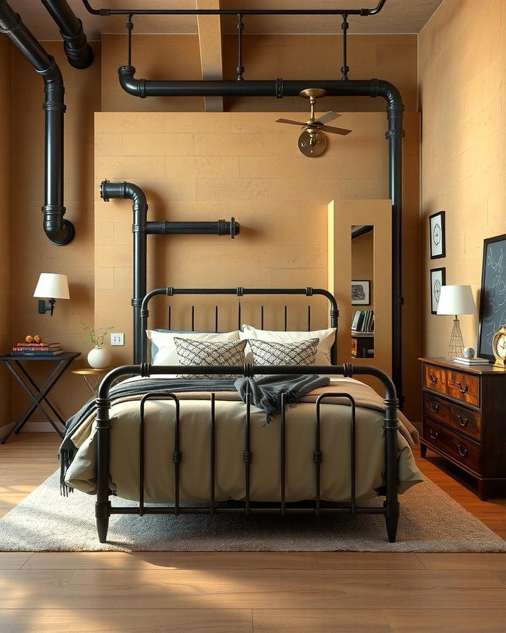 Industrial Tan with Metal Accents - 25 Tan Bedroom Ideas