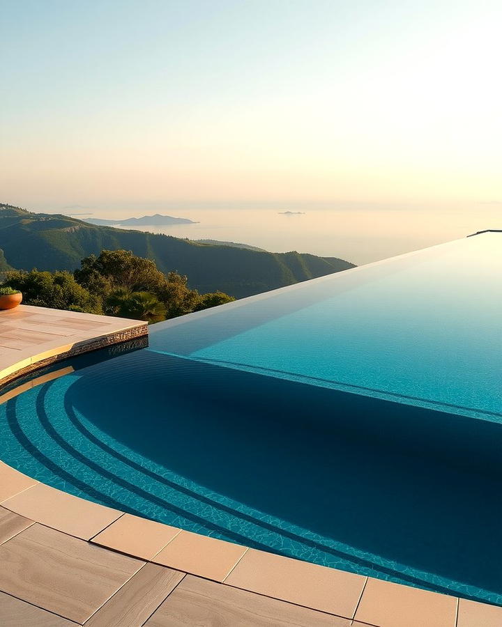 Infinity Edge Illusion - 25 Semi Inground Pool Ideas