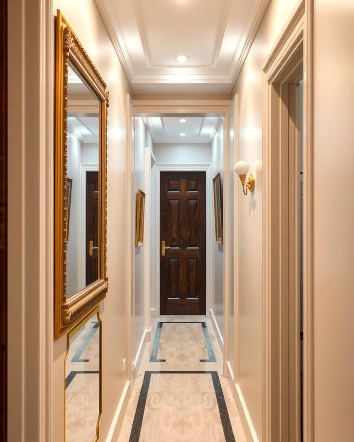 Install Mirrors to Create Depth - 25 Narrow Hallway Ideas