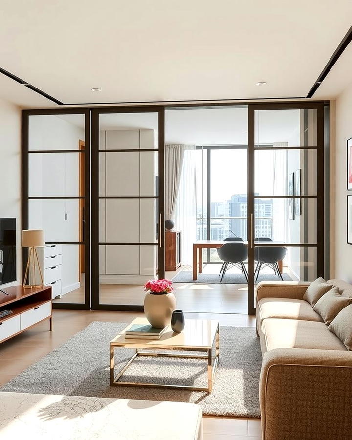 Install Sliding Doors or Dividers - 30 Condo Living Room Ideas